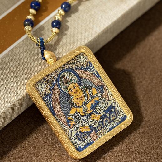 菜菜家方牌唐卡项链|凸金画心精美逼真，4*5cm铜镀k金嘎乌盒 商品图7