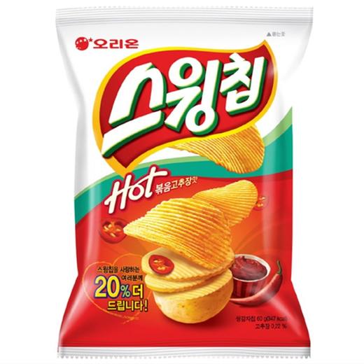 好丽友土豆片炒辣椒酱味60g오리온 스윙칩 볶음고추장맛 商品图0
