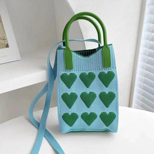 立减20【韩版针织甜美手提包，便携收纳斜挎包！】新款手机包女 韩版针织甜美手提包 斜挎百搭学生包 便携女士收纳斜挎包-QQ#异业福利 商品图4