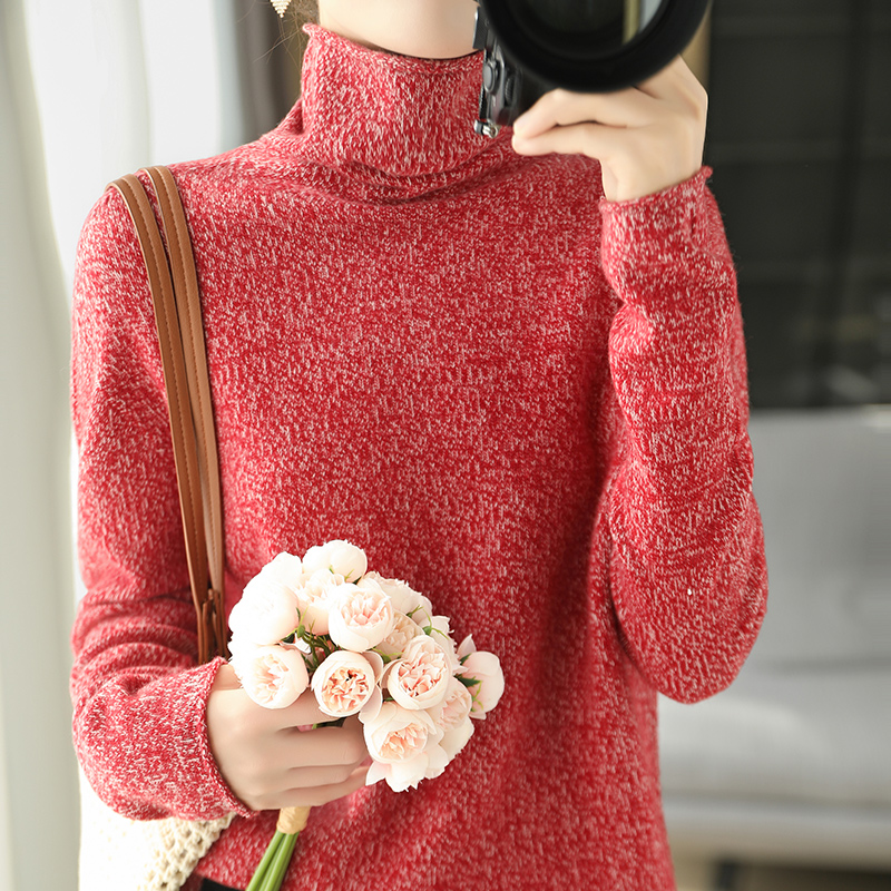 【清河羊毛羊绒】鹿展8921 一线成衣工艺女士高领羊毛衫 100%羊毛（90支美利奴羊毛）