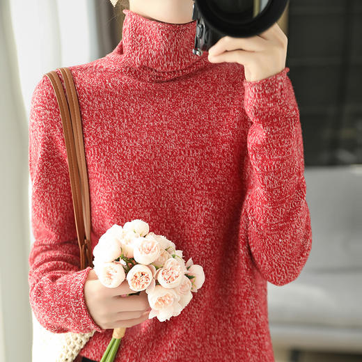 【清河羊毛羊绒】鹿展8921 一线成衣工艺女士高领羊毛衫 100%羊毛（90支美利奴羊毛） 商品图0