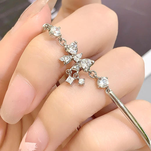 卡蒂罗/KADER 心动甜梦镯链 甜美可爱灵动结满镶宝石可调节配饰 高级叠戴轻奢原创设计感手镯 925银 商品图5