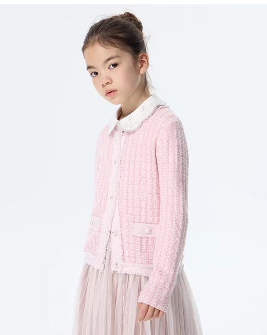 【春上新】【3折】8楼琳麦罗 LYNNMILO粉色毛织珠片流苏小香风开口毛衫  吊牌价：998元  活动价：300元 商品图1