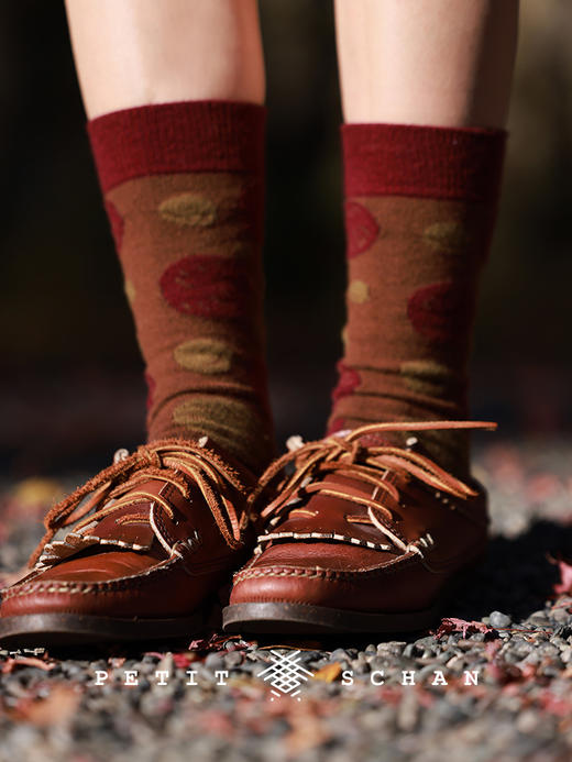 999积分兑换 PETIT SCHAN小闪  葫芦娃 绵羊毛混纺中筒袜一组两双 商品图4