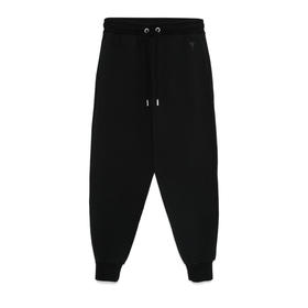 AMI 男士徽标刺绣厚重环回有机棉抓绒运动裤 黑色 UTR240 JE0091 001