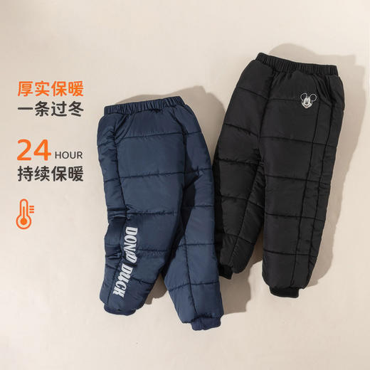 迪士尼宝宝童装男女儿童秋冬季时尚休闲保暖夹棉长裤ZD4DK014 商品图1