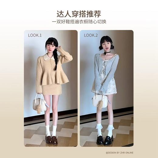 ZHR则则气质优雅粗跟单鞋乐福鞋2024新款通勤小皮鞋百搭舒适女鞋 商品图5