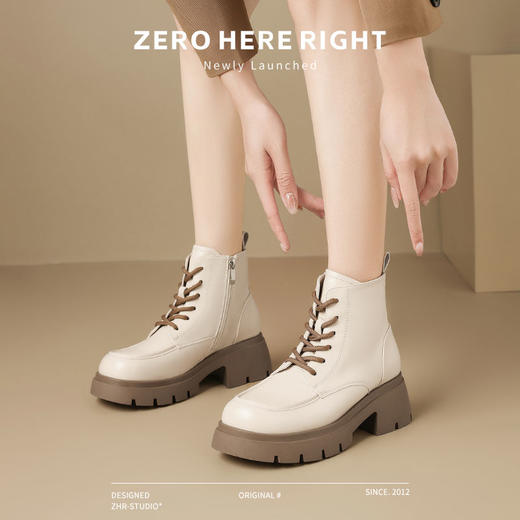ZHR则则加绒保暖马丁靴2024新款气质百搭甜酷小短靴洋气女靴复古 商品图9