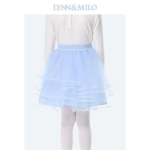 【春上新】【3折】8楼琳麦罗 LYNNMILO 蓝色网纱不规则层叠花边短半裙  吊牌价：598元  活动价：179元 商品图2