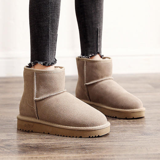 【无惧风雪❗️牛皮雪地靴 又美又飒】加绒加厚，显腿长，保暖又好看❗️女短筒短靴皮毛一体百搭女士棉鞋皮靴子鞋子 商品图1