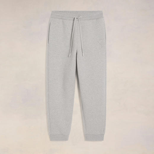 AMI 男士徽标刺绣拉绒混合棉质抓绒休闲运动裤 灰色 UTR237 749 0951 商品图0