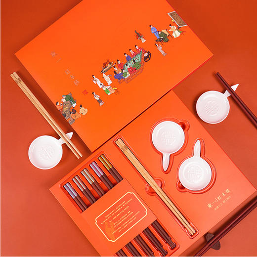 清朴堂彩金祥云筷碟套装 商品图2