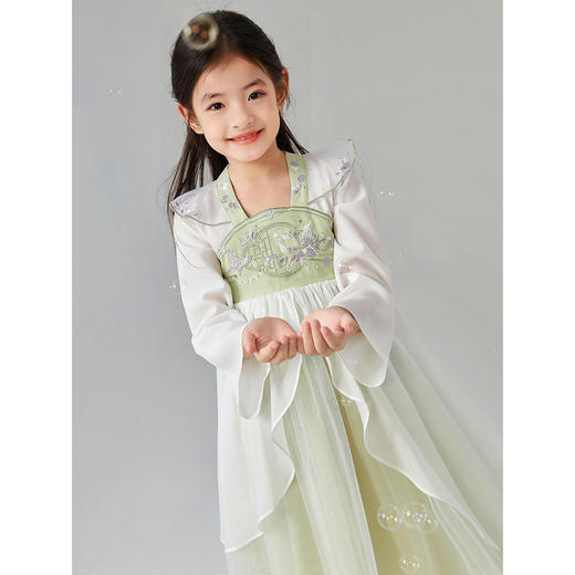 笛莎Deesha 童装女童连衣裙2025春新款新中式清新优雅汉服裙 商品图0