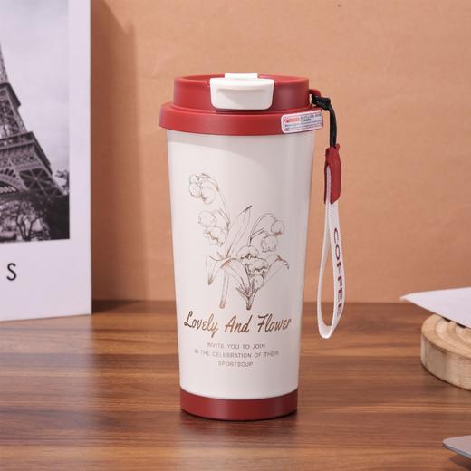 新款铃兰保温杯 密封设计 316不锈钢 吸管带提手 4色可选 商品图4