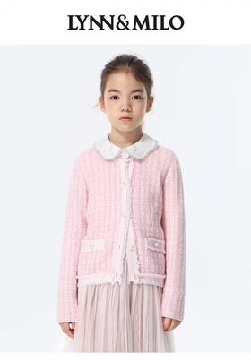 【春上新】【3折】8楼琳麦罗 LYNNMILO粉色毛织珠片流苏小香风开口毛衫  吊牌价：998元  活动价：300元