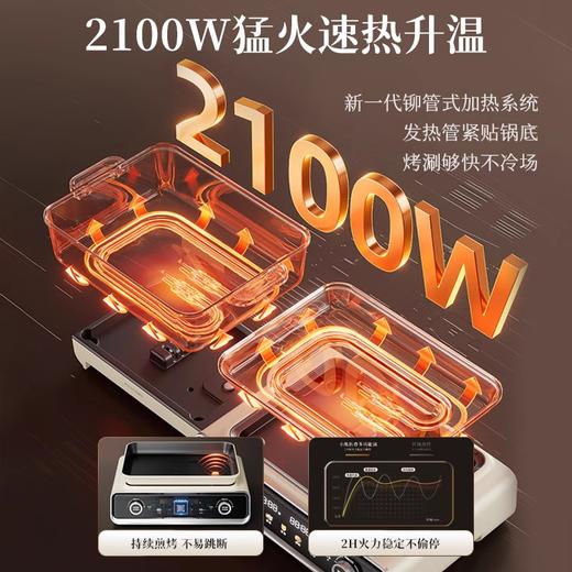 【清仓特惠6折，最后2个无货退款】小熊叠叠锅烤涮蒸一体锅家用火锅蒸锅2100W电烤炉6L蒸笼+6L煮锅 商品图2