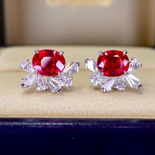 2.15ct刻面红宝石耳钉 商品图1
