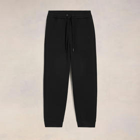 AMI 男士徽标刺绣拉绒混合棉质抓绒休闲运动裤 黑色 UTR237 749 001