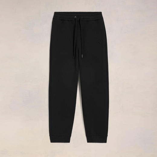 AMI 男士徽标刺绣拉绒混合棉质抓绒休闲运动裤 黑色 UTR237 749 001 商品图0