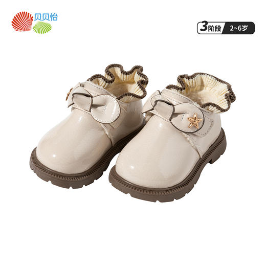 【加绒保暖】贝贝怡24秋冬新款女童皮鞋低帮学步鞋柔软轻便休闲鞋童鞋ZB4DX020 商品图2