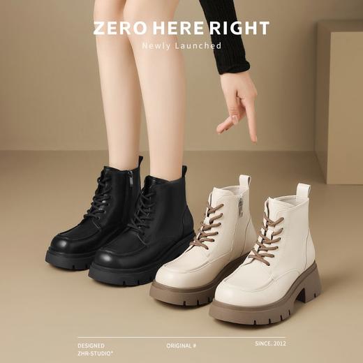 ZHR则则加绒保暖马丁靴2024新款气质百搭甜酷小短靴洋气女靴复古 商品图2