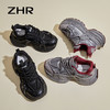ZHR厚底老爹鞋女2024冬季新款百搭系带加绒加厚休闲运动鞋女棉鞋 商品缩略图0