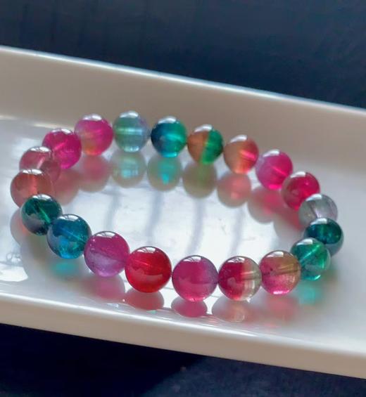 9mm-10mm单圈彩虹西瓜碧玺手串 商品图4