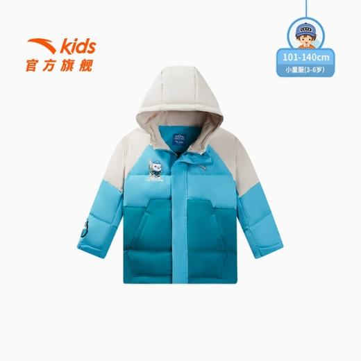 安踏儿童装2025春季男小童户外运动宽松连帽保暖羽绒服352519904 商品图0