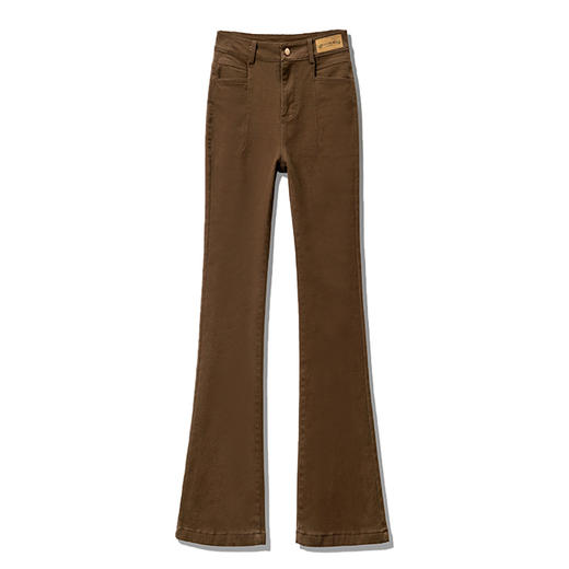 HSS 23716高腰微喇牛仔裤显瘦休闲马蹄裤加绒喇叭裤 商品图4