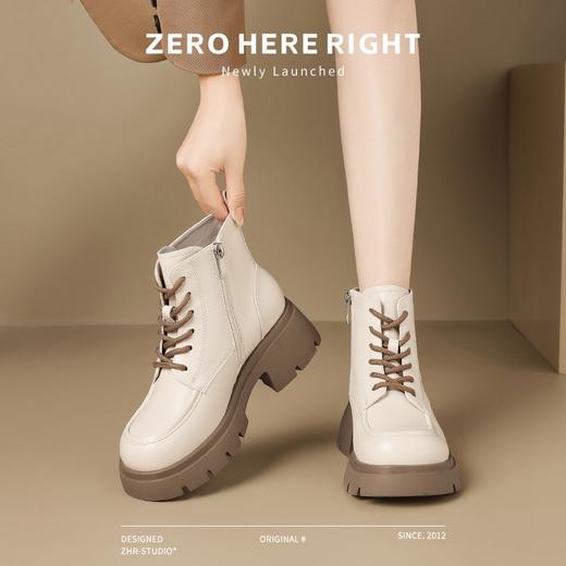 ZHR则则加绒保暖马丁靴2024新款气质百搭甜酷小短靴洋气女靴复古 商品图7