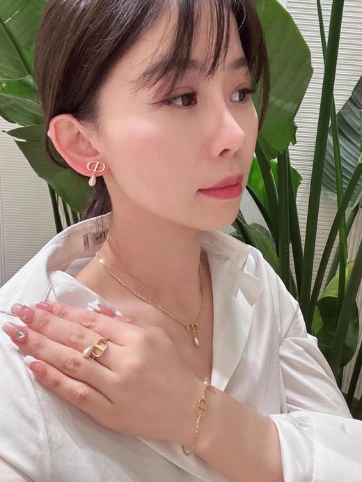 迪奥经典简约清新的CD系列CD粉水滴珠手链/项链（XTY） 商品图6