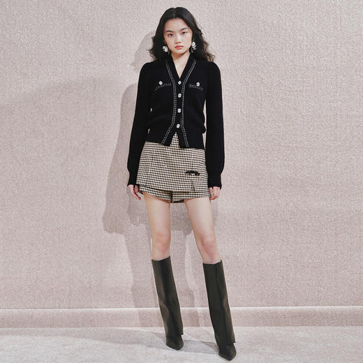 精致优雅感外套女手工织带设计24冬修身显瘦罩衫上衣 商品图2