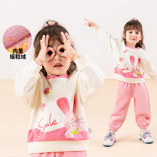 贝贝怡童装女童卫衣套装儿童运动秋装2024新款洋气长裤春秋两件套ZB3DT096 商品图0