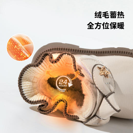 【加绒保暖】贝贝怡24秋冬新款女童皮鞋低帮学步鞋柔软轻便休闲鞋童鞋ZB4DX020 商品图5