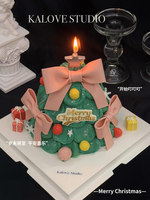 蝴蝶结圣诞树蛋糕 商品图0
