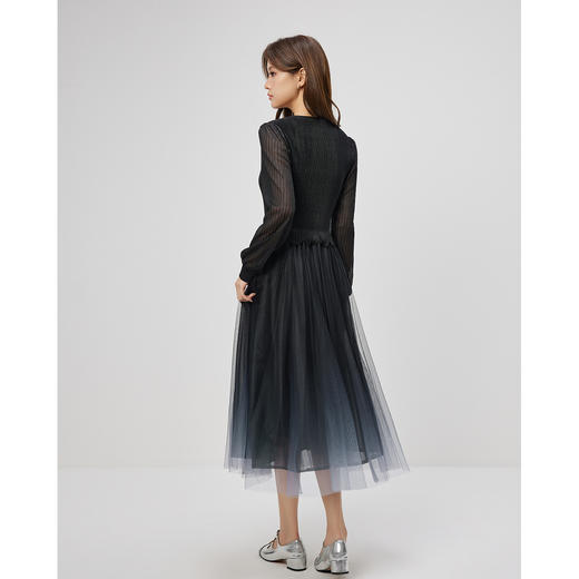 IEF/爱依服2025 春季 时尚法式复古拼接显瘦高级感连衣中裙N0106 商品图4