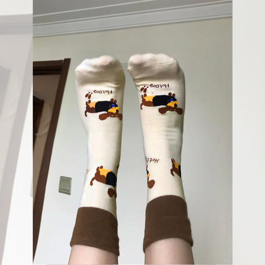 <曾小咸推荐> 美拉德小狗中筒袜  商品图1