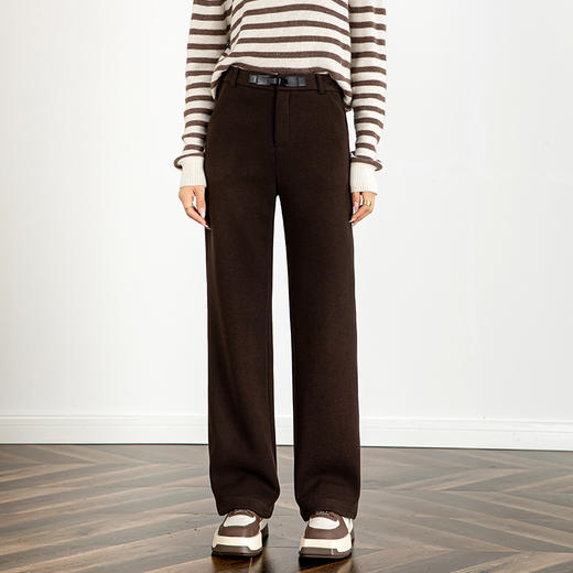 【高货rg】全新升级【铂金会员165/天猫219/差价54】(41249) 洛诗琳绵羊毛阔腿裤2024秋冬新款醋酸垂感显瘦休闲直筒拖地裤 商品图5