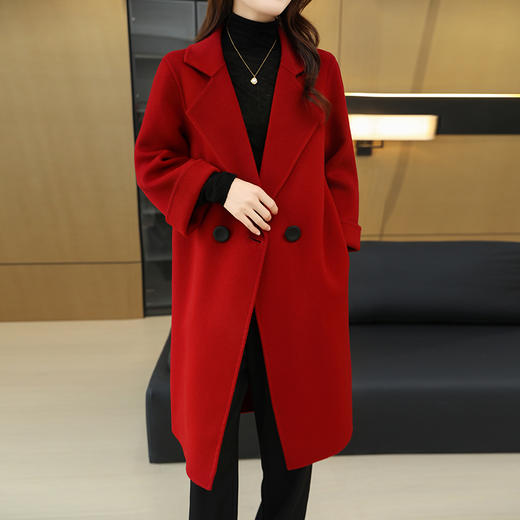 【清河羊毛羊绒专场】鹿展 225 高支细羊毛女士长款羊毛大衣 商品图1