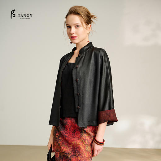 TANGY Collection/2025天意精品春季新品中国风莨绸双面穿女士外套 商品图0