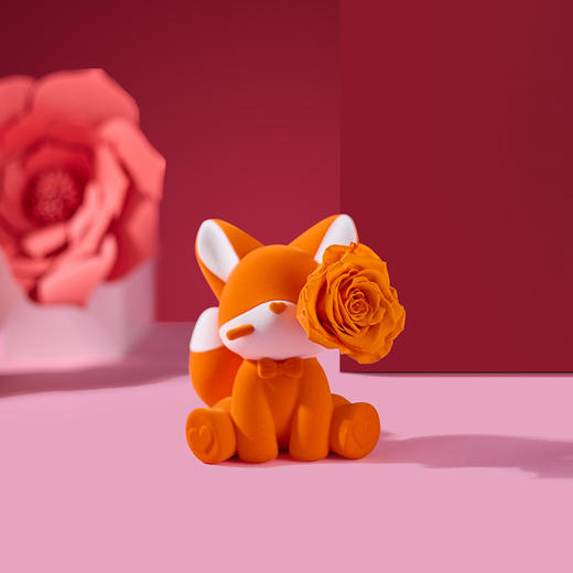 ROSEONLY诺誓 永生玫瑰 公仔系列 可心狐 紫白色 橙白色 送朋友 商品图1