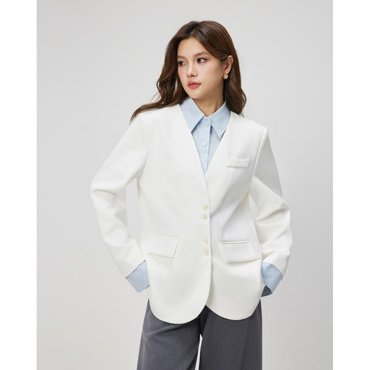 IEF/爱依服2025 春季 时尚设计感潮酷气质通勤风撞色高级中西装B3102 商品图1