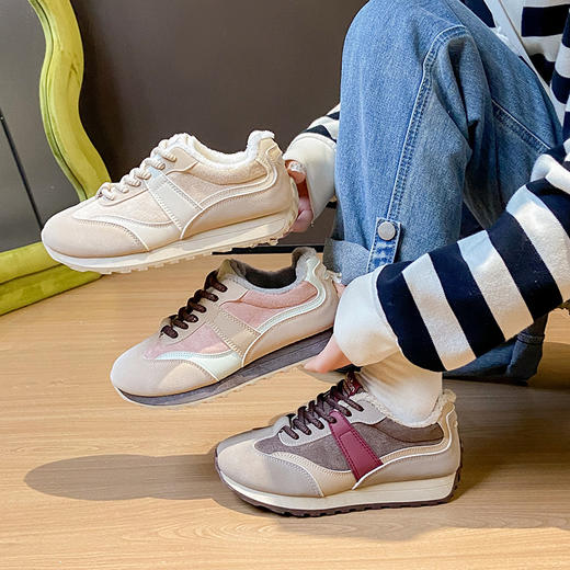 【加绒德训鞋】经典潮色 简约设计 休闲版型简洁利落 内里加绒加厚 鞋内恒温保暖亲肤 商品图0