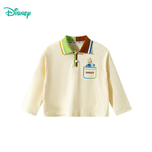 迪士尼活力撞色翻领复古学院风男童长袖T恤ZD1ES018 商品图5
