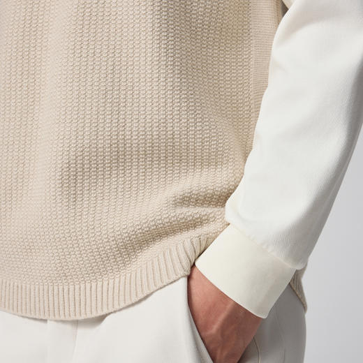 墨麦客男装撞色假两件针织衫男2024秋冬新款肌理感男士毛衣20797 商品图4