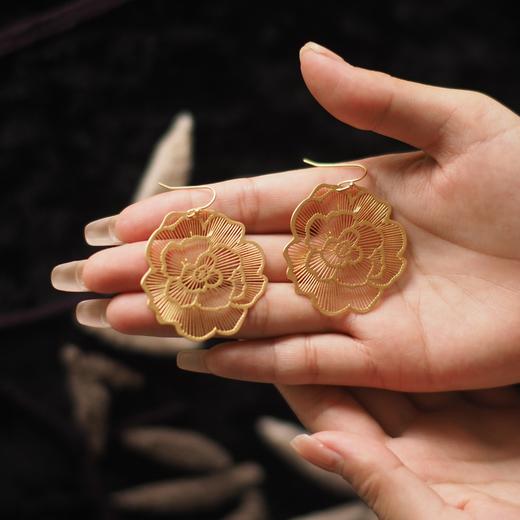 【玫瑰是玫瑰】极美！李木晓异域风情玫瑰镂空复古吊坠流苏耳环 商品图3