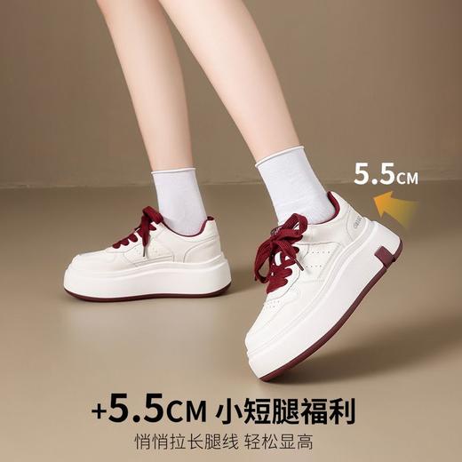 ZHR则则厚底轻便板鞋女春秋新款ins百搭休闲运动鞋显瘦增高小白鞋 商品图2