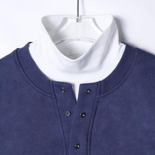 WY944秋冬季新款时尚个性美式街头扎染按扣假两件卫衣宽松情侣套头上衣 商品图2