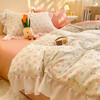 自然醒公主风少女全棉花边四件套纯棉小清新床上用品田园韩式碎花被套床单三件套JY 商品缩略图9