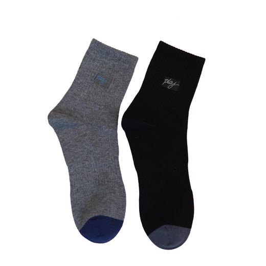 【2双装】男士中长筒棉袜刺绣四季袜子男袜子休闲棉袜【6双6折】【2421102】 商品图0